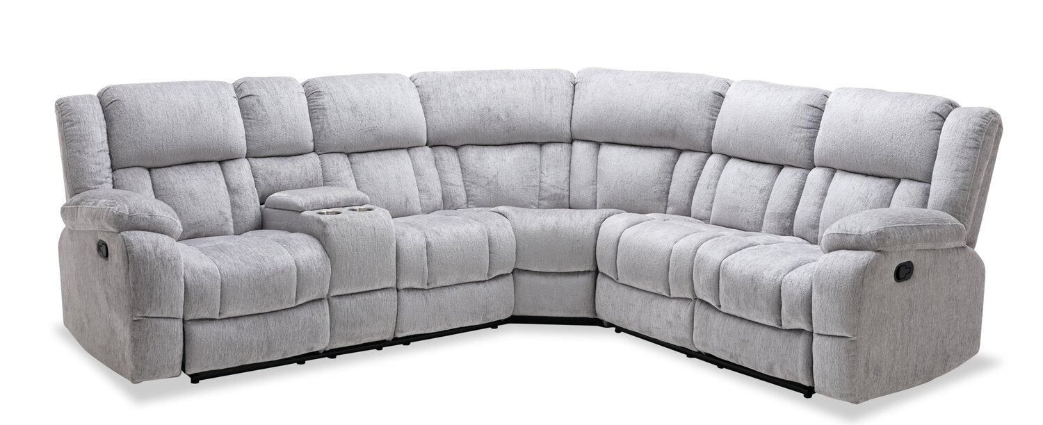 Chenille reclining deals sectional