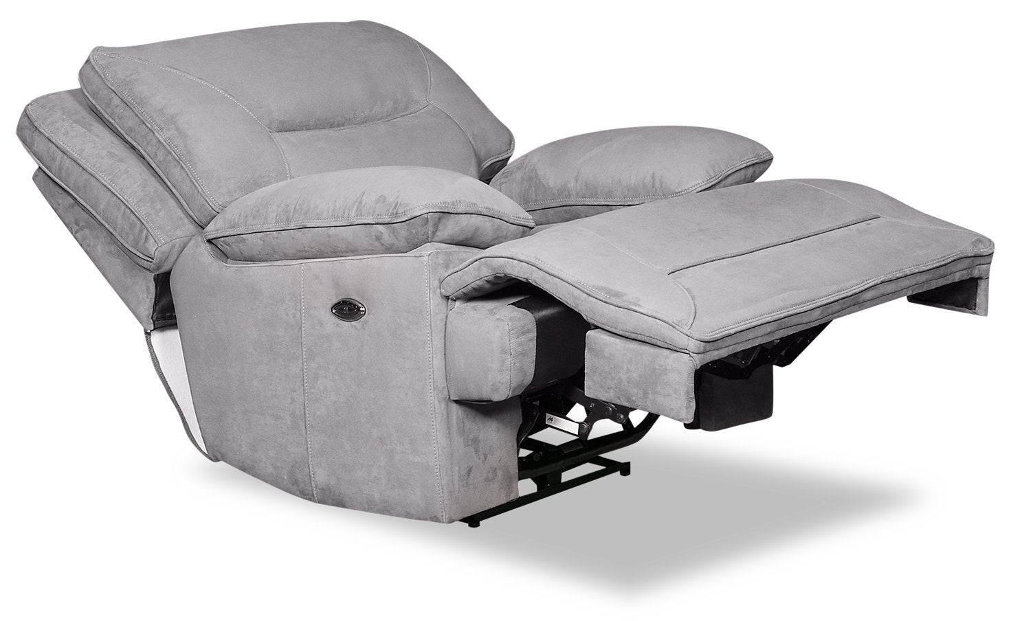 Gough Faux Suede Power Recliner Grey Furniture