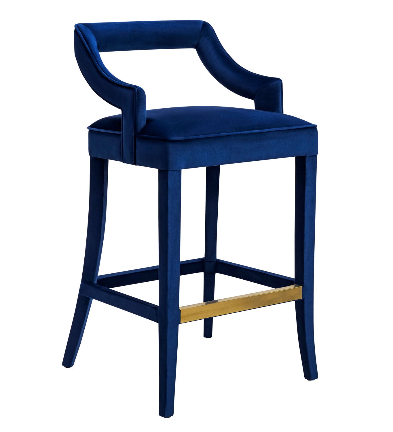 Symons Velvet Counter Stool Navy Furniture