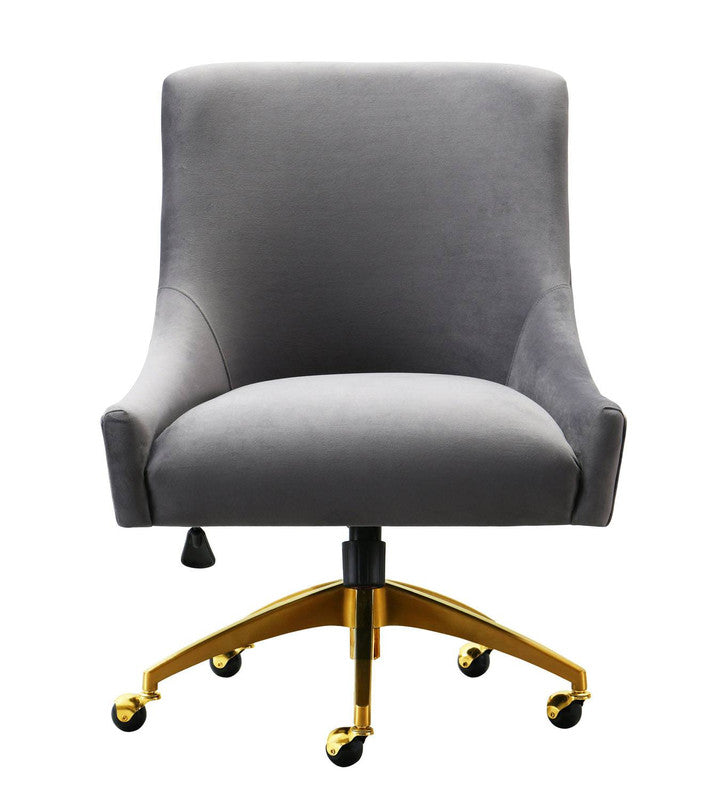 Grey velvet chair discount office