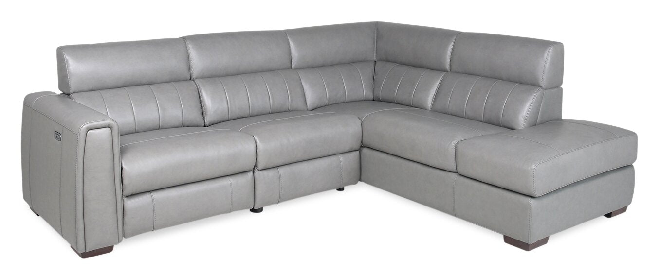 Genuine leather reclining online sectional