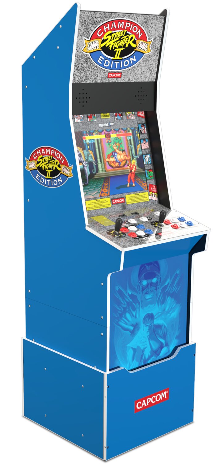 Arcade1Up Street Fighter™ ll Championship Edition Big Blue Arcade Cabinet  with Riser and Stool