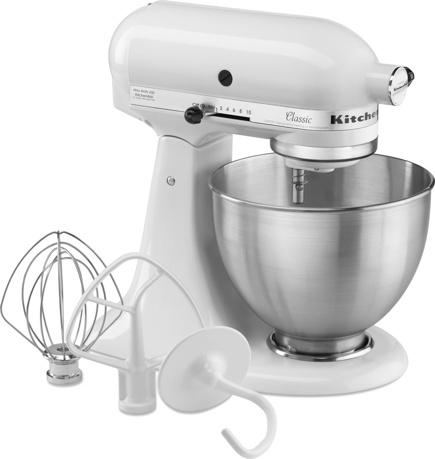 KitchenAid White Classic Series 4.5-Quart Stand Mixer - K45SSWH