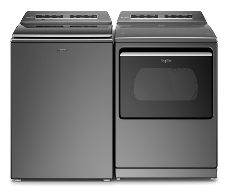 Whirlpool 6.1 Cu. Ft. Smart Washer and 7.4 Cu. Ft. Smart Gas Dryer - Chrome Shadow